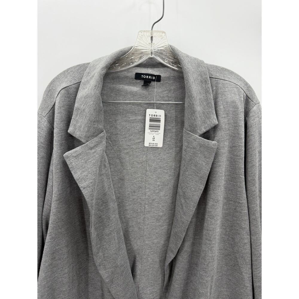 Torrid NWT Heather Grey Jersey Roll Sleeve Blazer 4X - Picture 5 of 13
